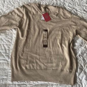 NWT Men’s Large Sonoma Sweater Tan Knit V-Neck